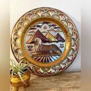 Egyptian Collectable copper plate ancient Egypt handmade art decorative home